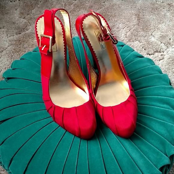 Report red slingback sz 7.5 - Picture 2 of 8